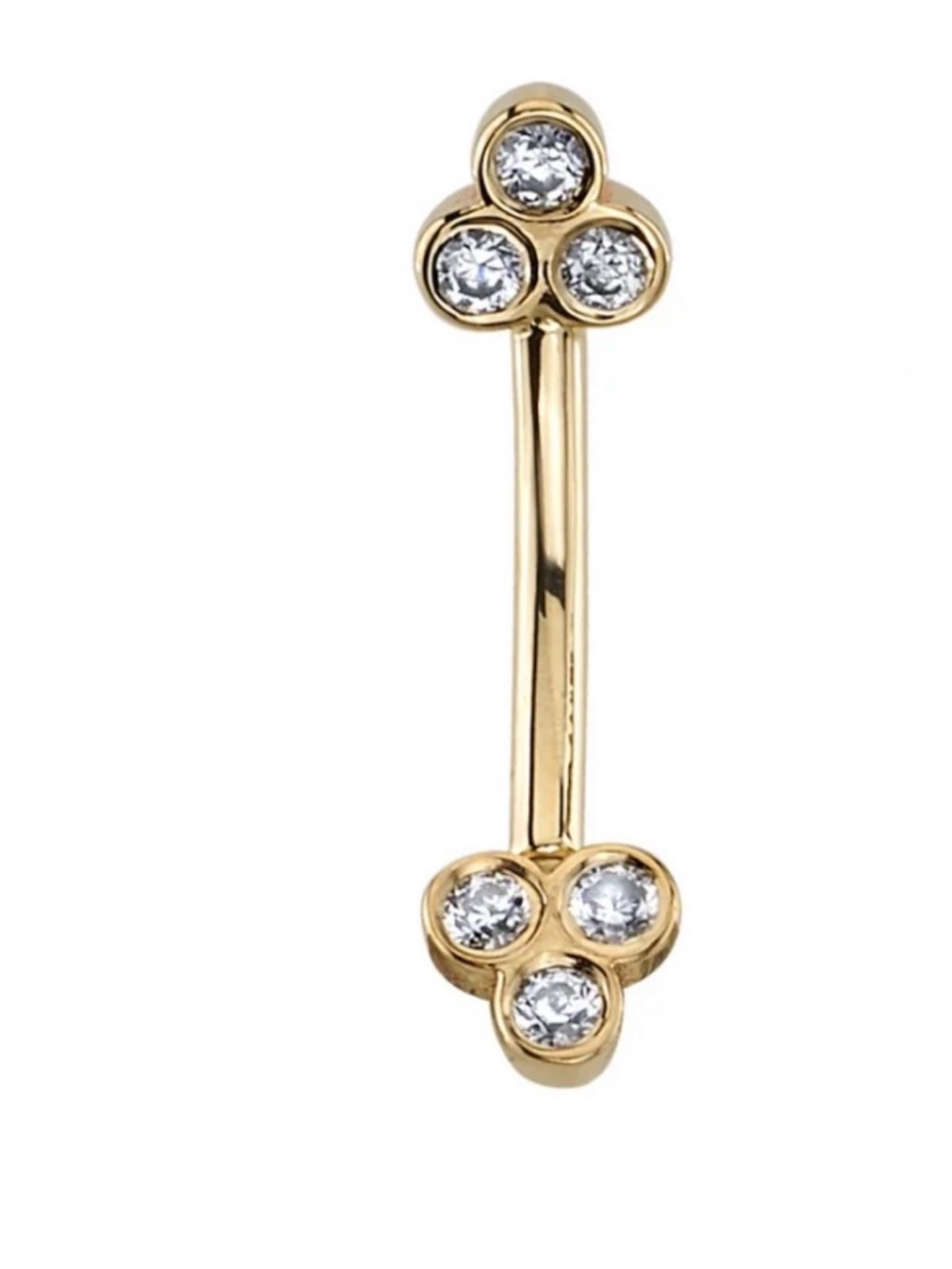 BVLA Curved Barbell Jewelry - 14k Gold - Champagne Diamonds! - Picture 7 of 7